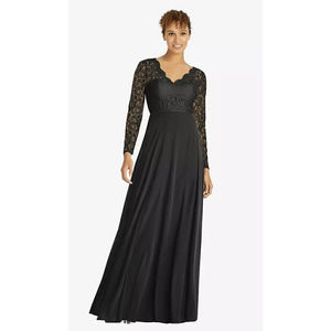 NEW! Dessy Collection Size 4 Illusion-Back Lace Chiffon Dress $292 msrp I23-17